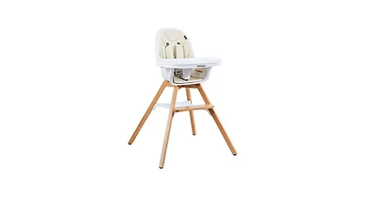 3-in-1 Convertible Wooden Baby High Chair