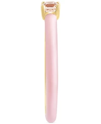 Effy Morganite (1/5 ct. t.w.) & Enamel Solitaire Ring in 14k Rose-Gold-Plated Sterling Silver