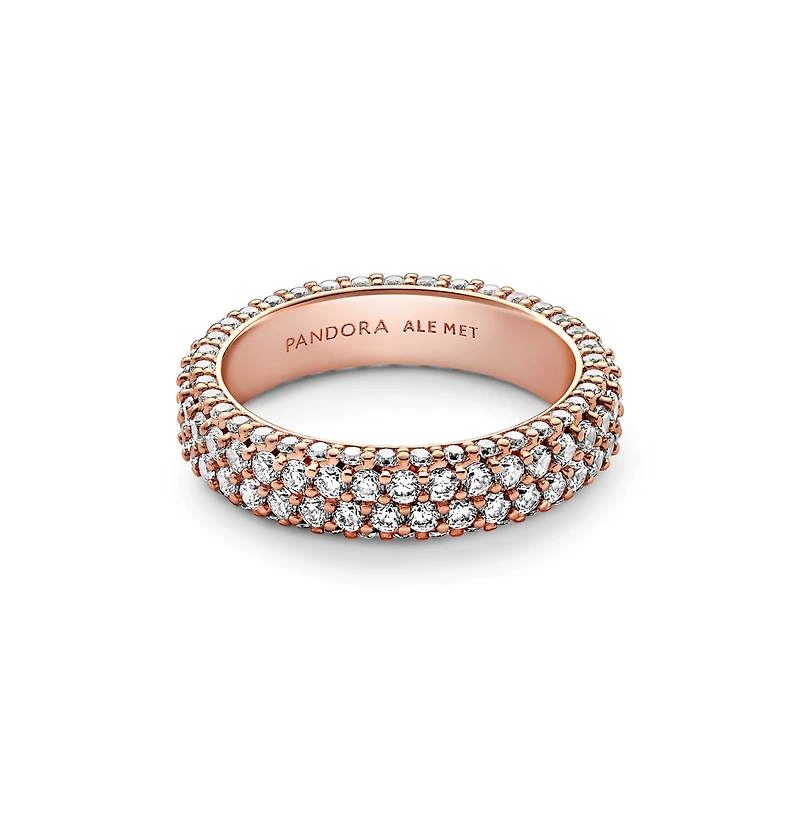Pandora Cubic Zirconia Timeless Pave Double-Row Ring