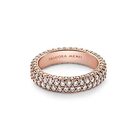 Pandora Cubic Zirconia Timeless Pave Double-Row Ring