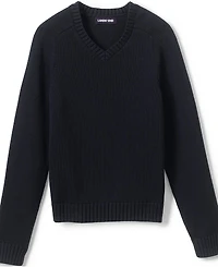 Lands' End Child School Uniform Kids Cotton Modal V-neck Sweater