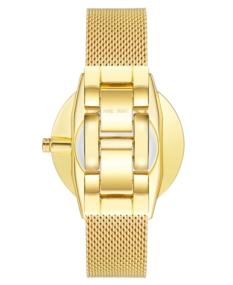 Nine West Women's Quartz Gold-Tone Stainless Steel Mesh Band Watch