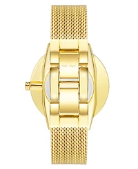 Nine West Women's Quartz Gold-Tone Stainless Steel Mesh Band Watch