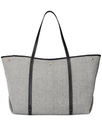 Lauren Ralph Emerie Canvas and Leather Extra Large Tote