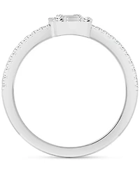 Diamond Round & Baguette Coil Ring (1/2 ct. t.w.) in 14k White Gold