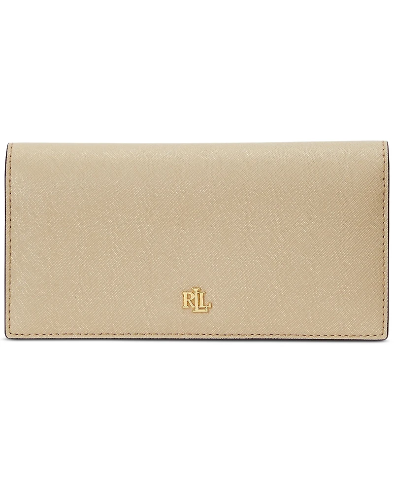 Lauren Ralph Crosshatch Leather Slim Snapped-Closure Wallet