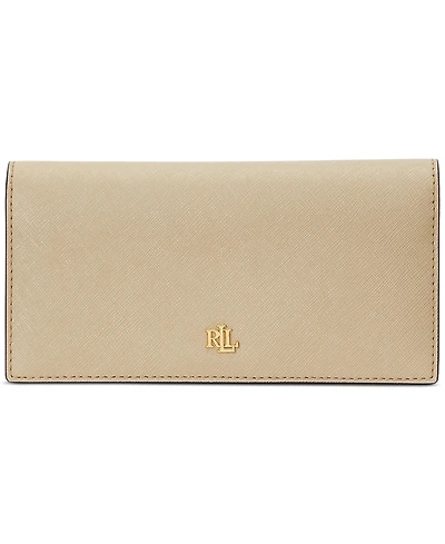 Lauren Ralph Crosshatch Leather Slim Snapped-Closure Wallet