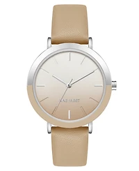 Nine West Women's Quartz Tan Faux Leather Band Watch, 36mm