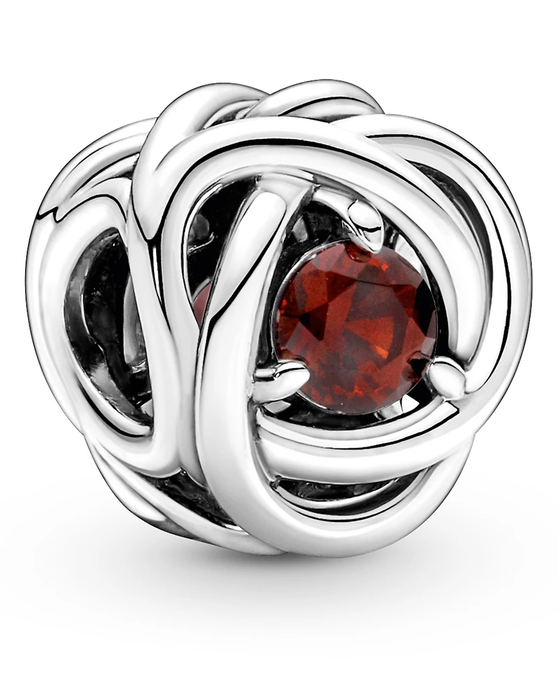 Pandora Birthstone Crystals Eternity Circle Charm - Red/Garnet
