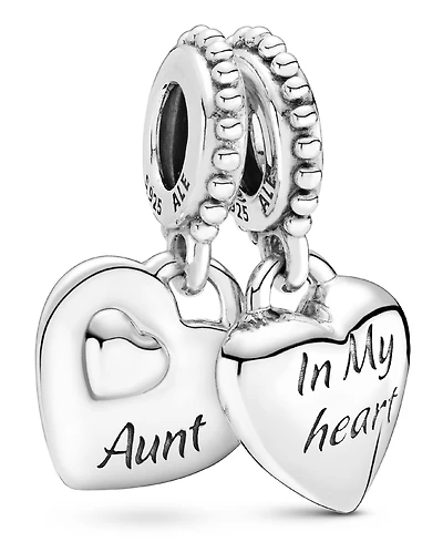 Pandora Sterling Silver Aunt Niece Split Heart Dangle Charm