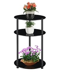 Convenience Concepts 15.75" Glass Designs2Go 3 Tier Round Table