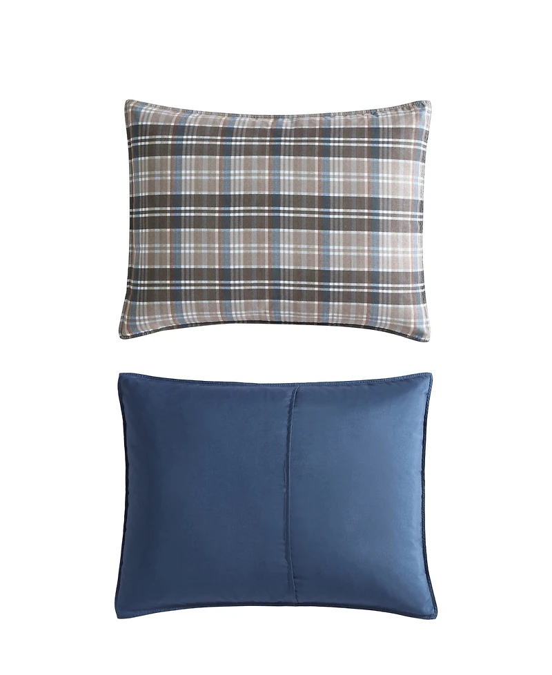 Closeout! Eddie Bauer Rugged Plaid Micro Suede Reversible 3 Piece Duvet Cover Set, King