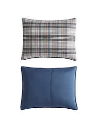 Closeout! Eddie Bauer Rugged Plaid Micro Suede Reversible 3 Piece Duvet Cover Set, King
