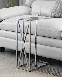 Convenience Concepts 15.75" Oxford Glass C End Table
