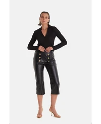 Furniq Uk Women's Black Leather Pants