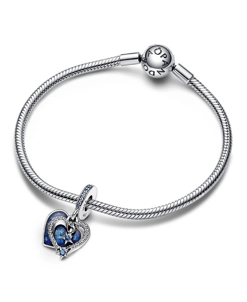 Pandora Mixed Stone Celestial Shooting Star Heart Double Dangle Charm