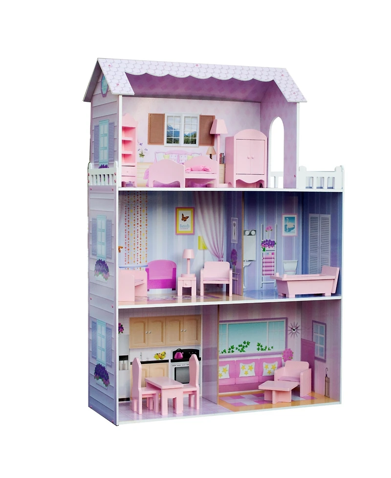 Olivia's Little World Olivia's Little World- 12" Pink Dreamland Tiffany Dollhouse with Matching Pink Accessories