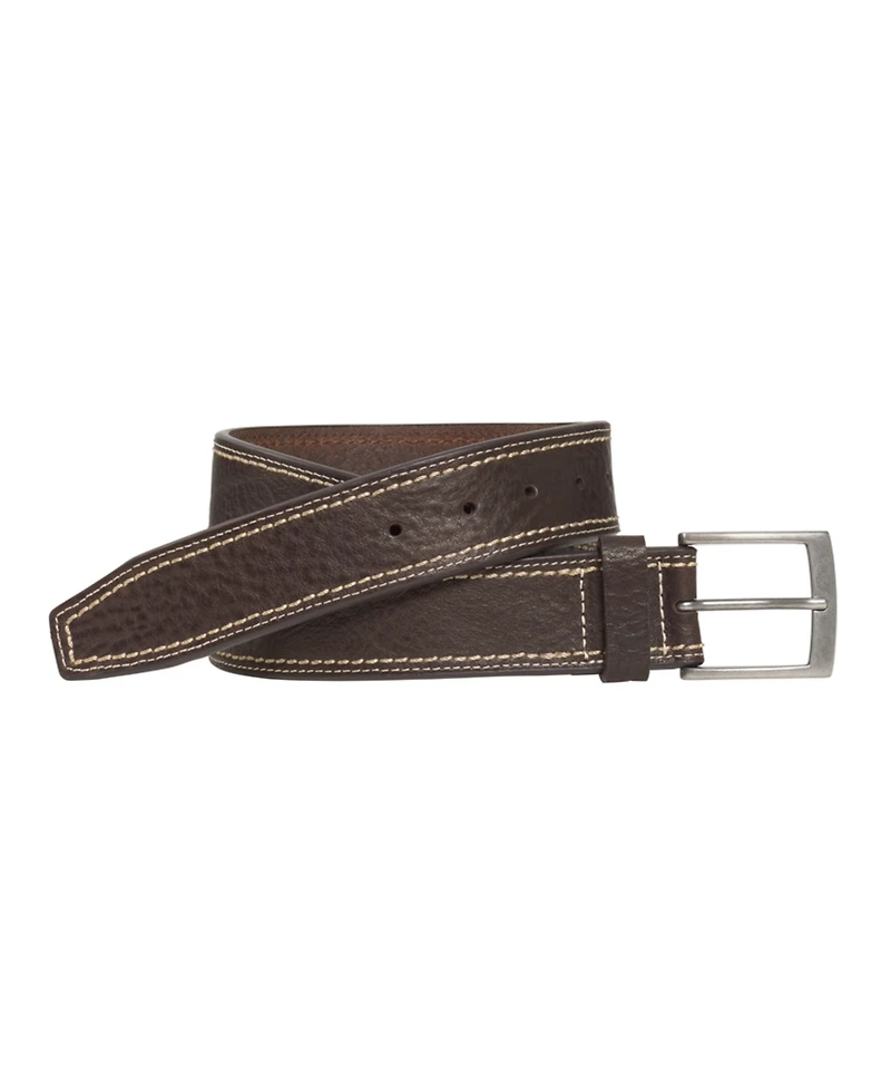 Johnston & Murphy Men's Double Contrast Stitched Belt