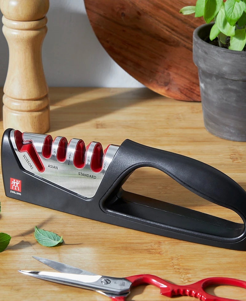 Zwilling 4-Stage Pull Through Knife Sharpener with Shear Sharpener