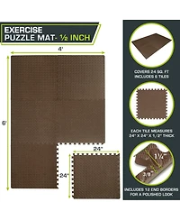 Exercise Puzzle Mat 1/2-in, 24 Sq Ft - 6 Tiles