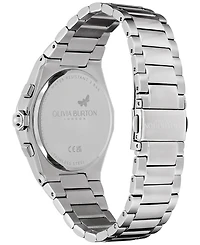 Olivia Burton Women's Hexa Multifunction Silver-Tone Stainless Steel Bracelet Watch 38mm