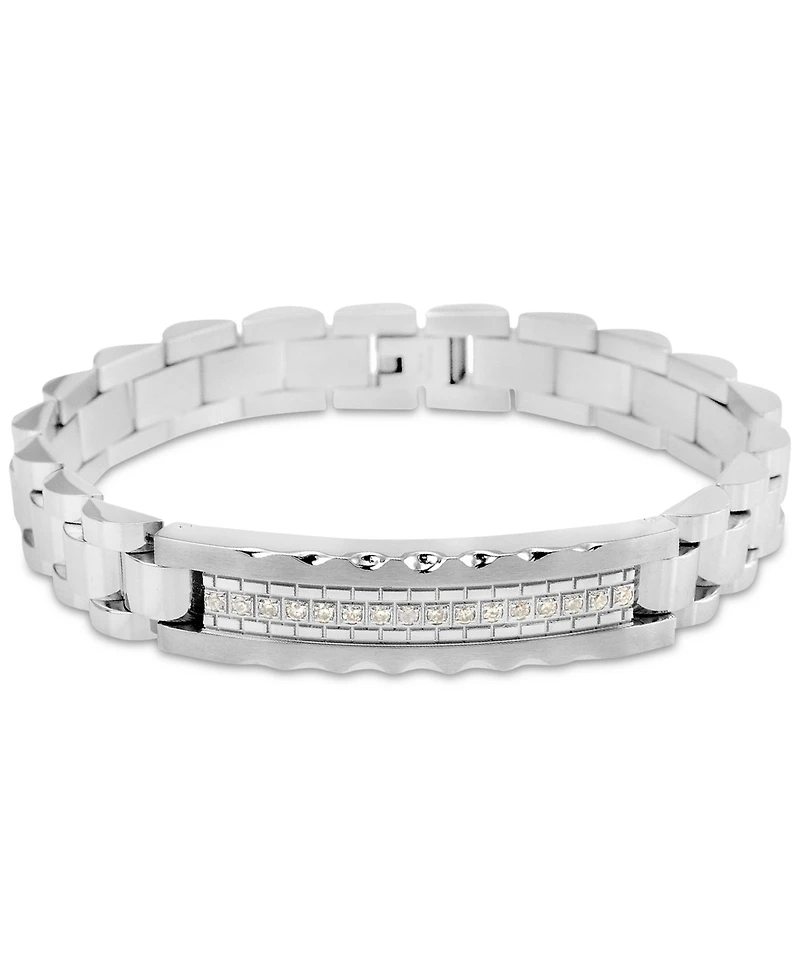 Men's Diamond (1/5 ct. t.w.) Id Bracelet in Stainless Steel