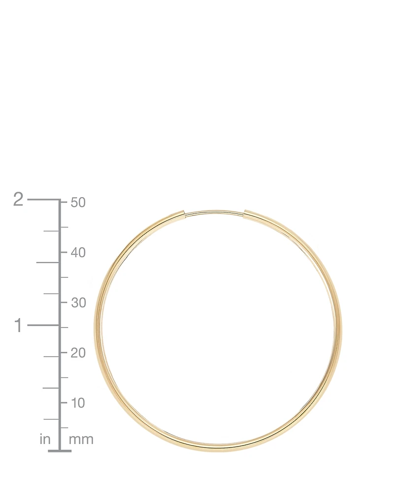 Polished Continuous Hoop Earrings in 14k Gold