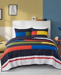 Intelligent Design Morris Stripe Printed Quilt Set