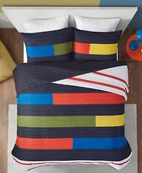 Intelligent Design Morris Stripe Printed Quilt Set