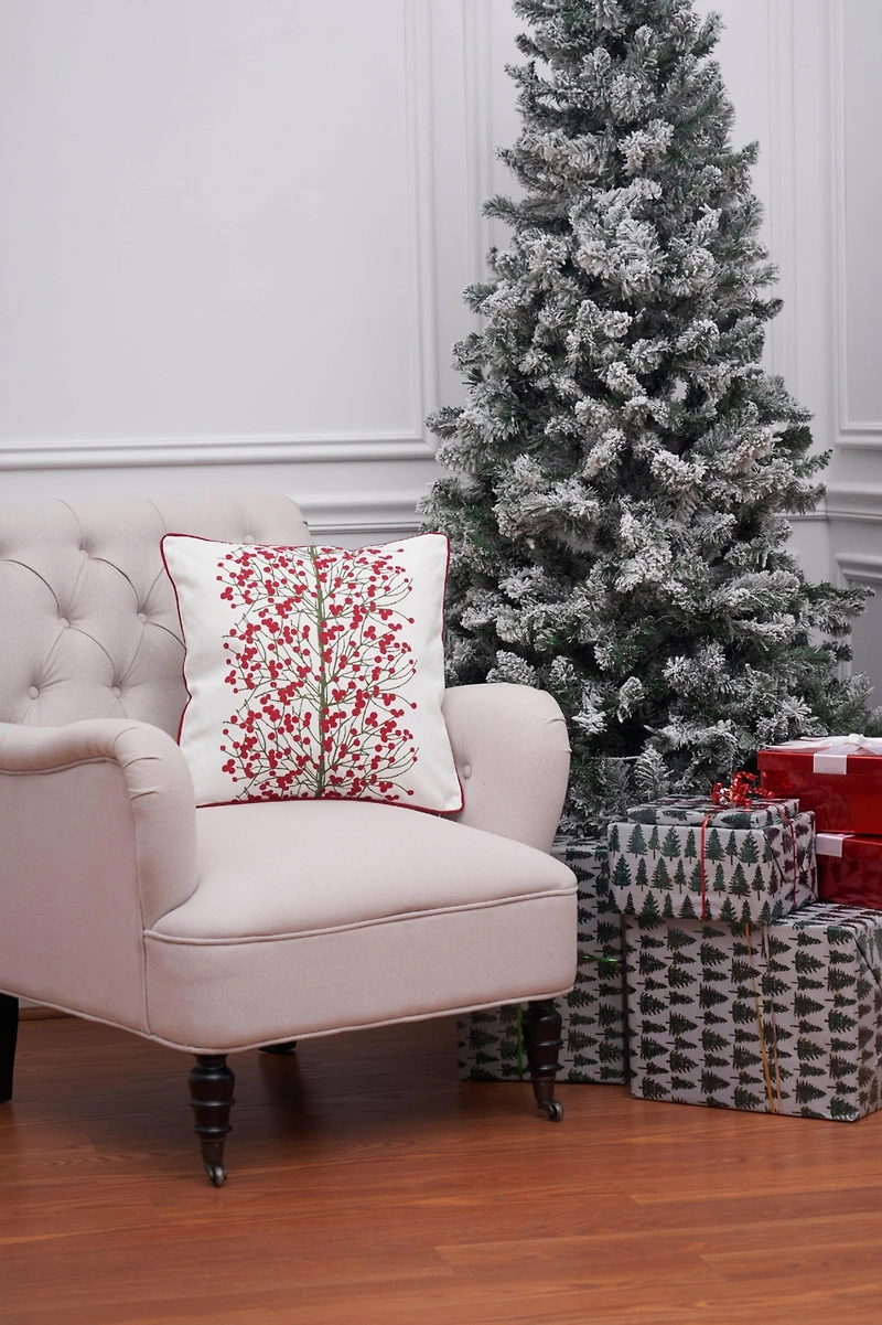 Berries Tree Printed Throw Pillow