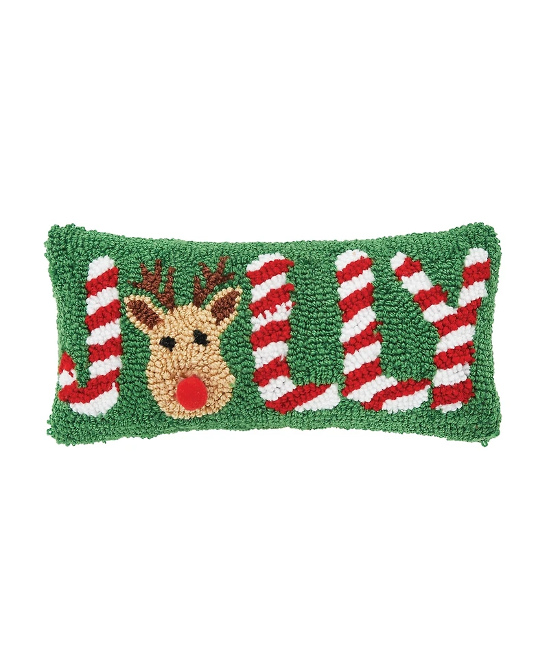 Jolly Deer Hooked Throw Pillow
