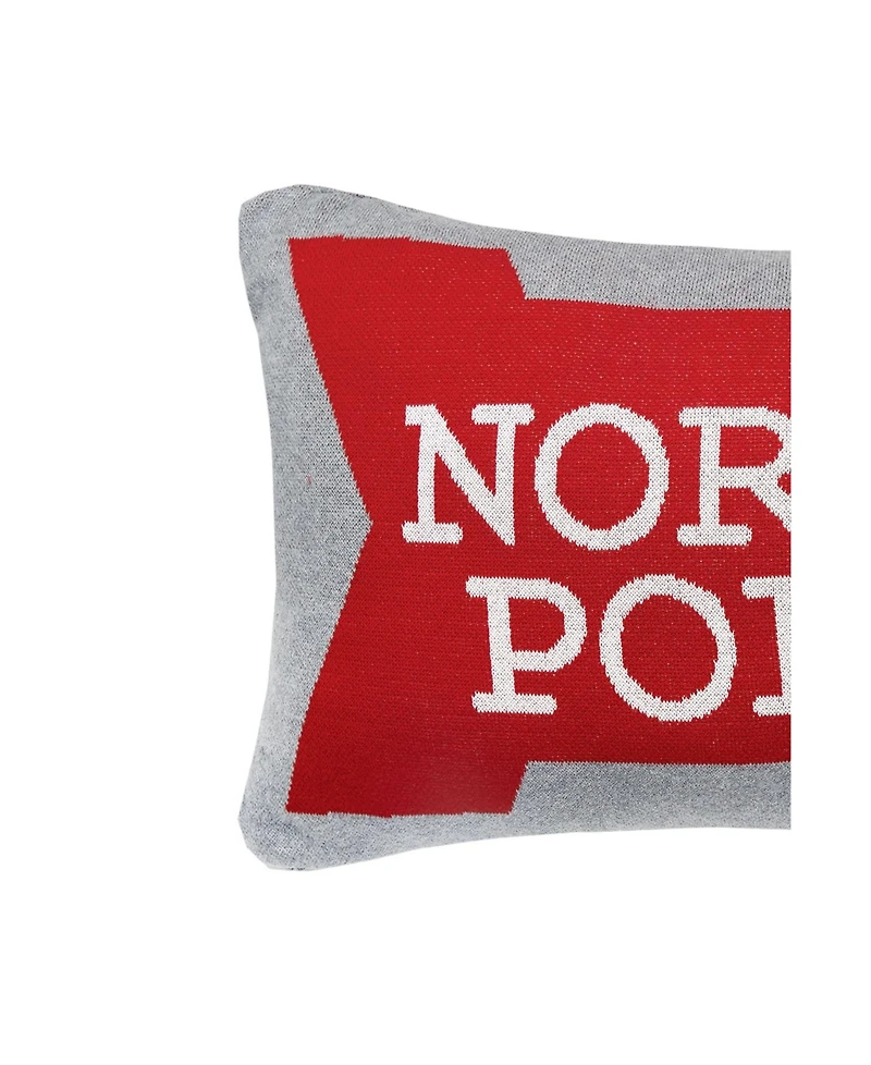 14" x 22" North Pole Christmas Knitted Throw Pillow