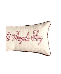 Hark The Herald 10" x 24" Embroidered Small Petite Throw Pillow