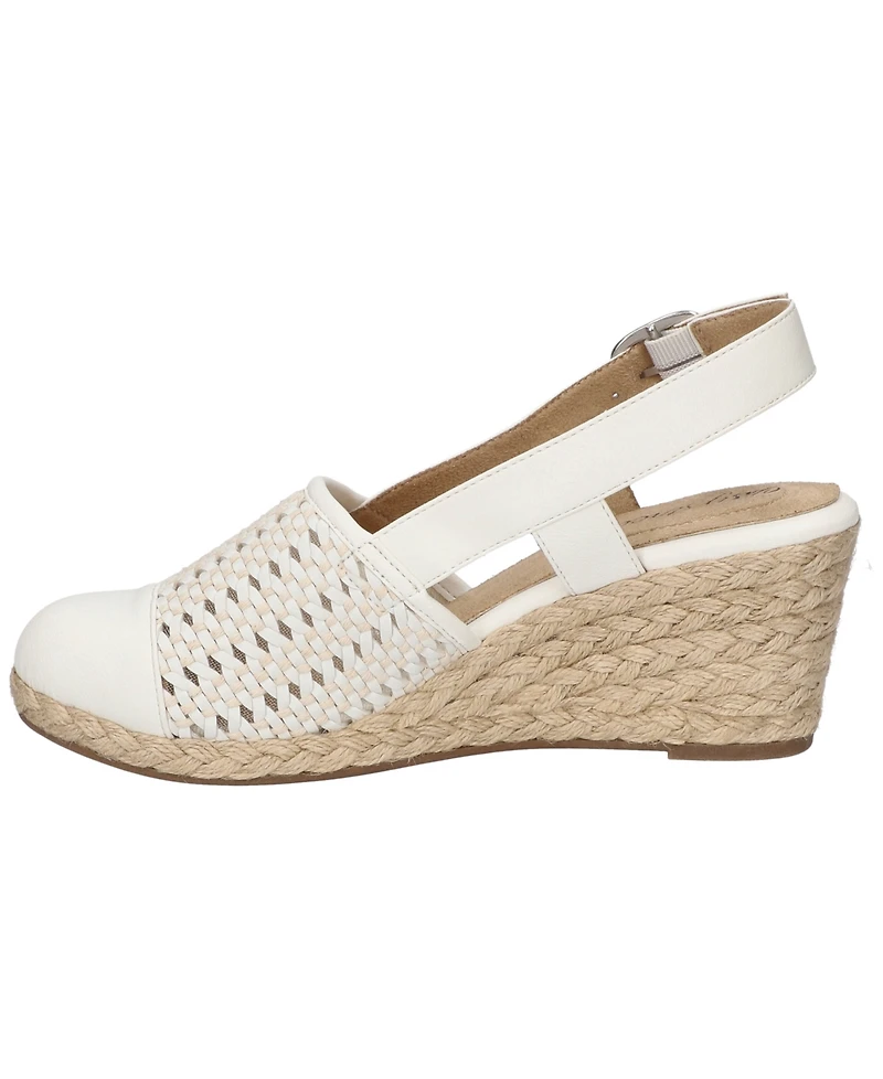 Easy Street Women's Taffy Buckle Slingback Espadrille Wedges