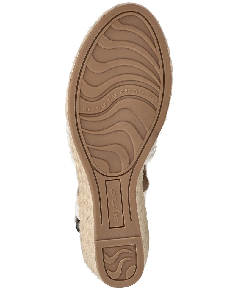 Easy Street Women's Taffy Buckle Slingback Espadrille Wedges