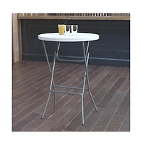 2.6-Foot Round Plastic Bar Height Folding Table