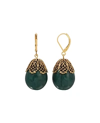 2028 Acrylic Oval Filigree Drop Earrings