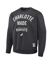 Men's Nba x Staple Anthracite Charlotte Hornets Plush Pullover Sweatshirt