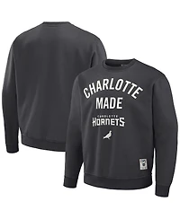 Men's Nba x Staple Anthracite Charlotte Hornets Plush Pullover Sweatshirt