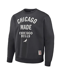 Men's Nba x Staple Anthracite Chicago Bulls Plush Pullover Sweatshirt