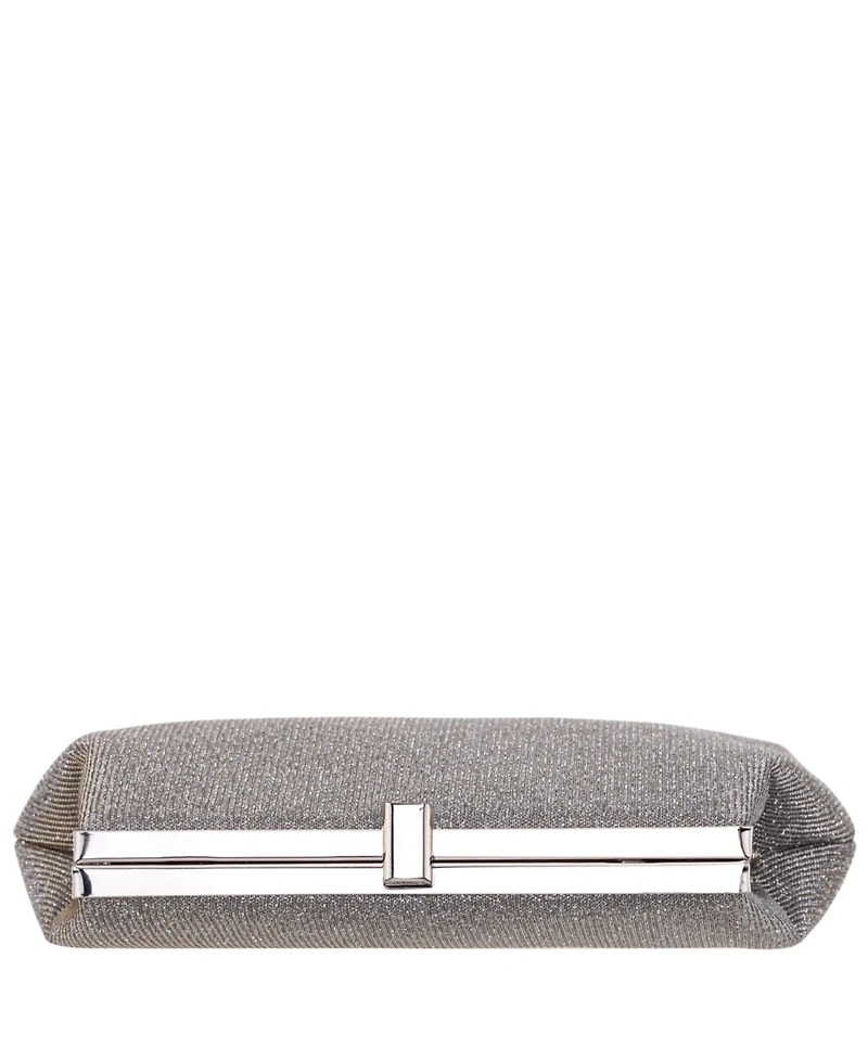 Nina Metallic Fabric Frame Clutch