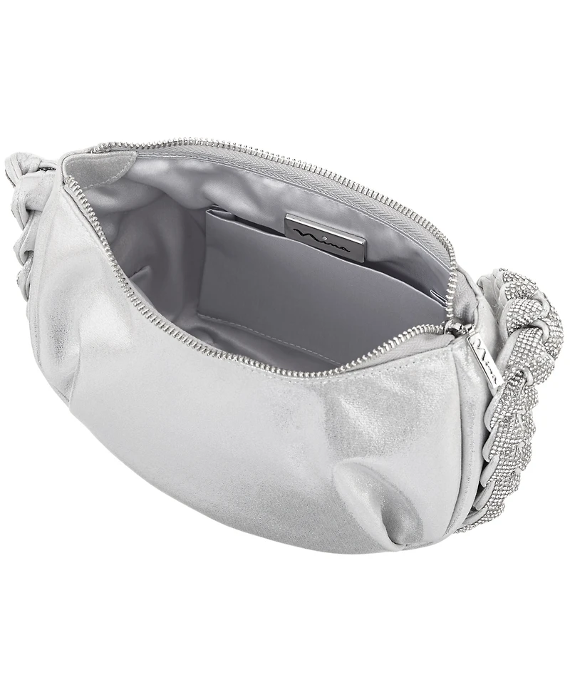 Nina Braided Crystal Hobo Bag