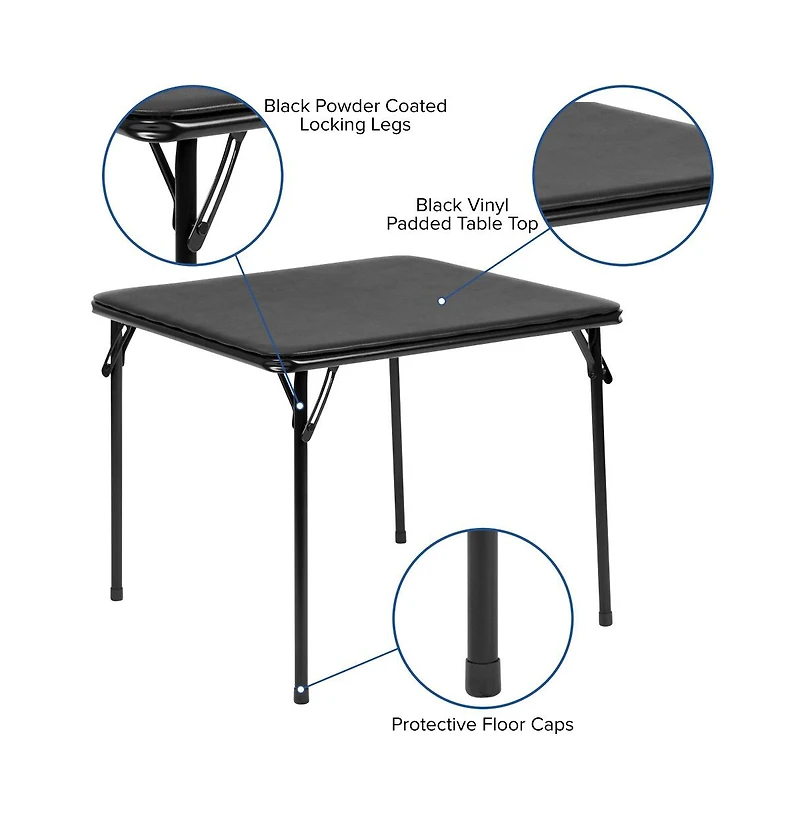 Emma+Oliver Kids 5 Piece Folding Table And Chair Set - Activity