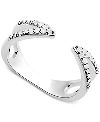 Diamond Cuff Ring (1/10 ct. t.w.) Sterling Silver