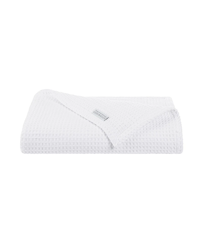 Waffle Weave Luxury Cotton Twin Size Bed Blanket, (Color Options), 66x90 in., Warm Blanket for Bedrooms