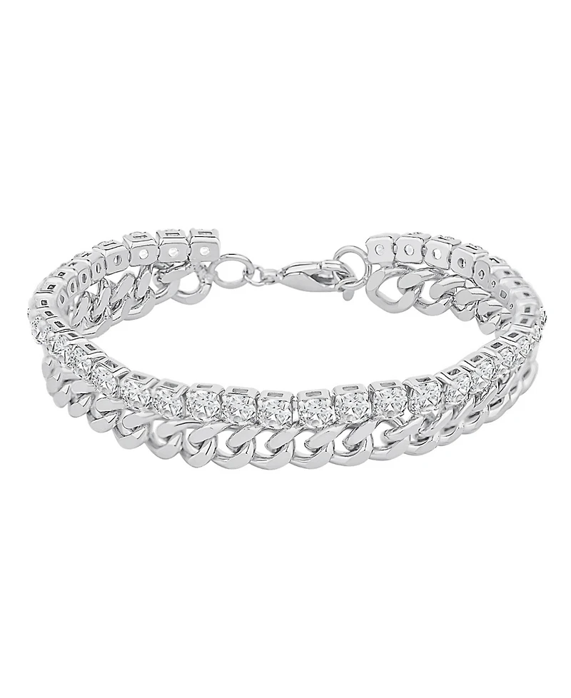 And Now This Cubic Zirconia Double Row Tennis Bracelet