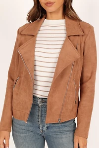 Petal and Pup Womens Spencer Faux Suede Moto Jacket