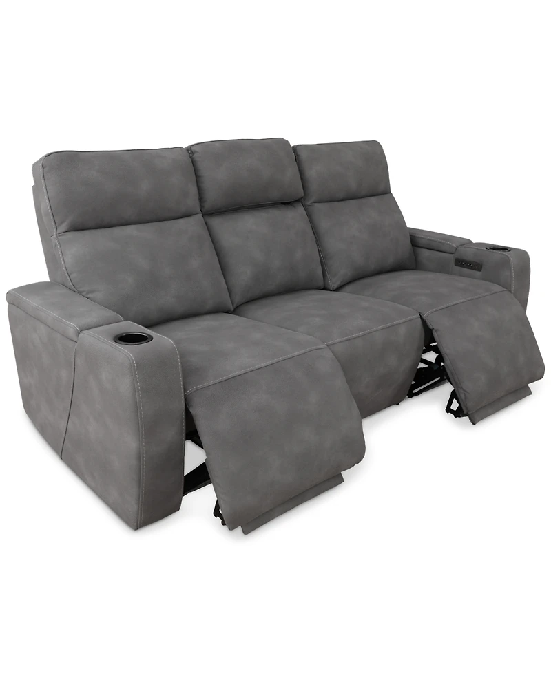 Greymel 84" Zero Gravity Fabric Sofa with Power Headrests, Created for Macy's
