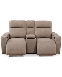 Greymel 74" Zero Gravity Fabric Loveseat with Console and Power Headrests, Created for Macy's