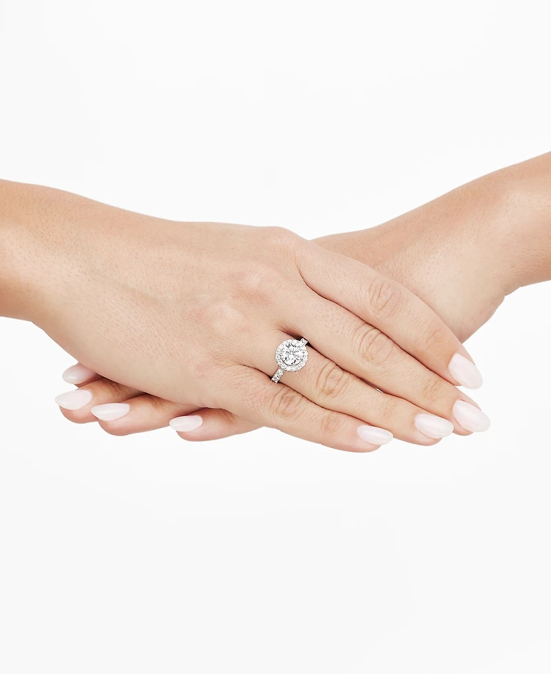 Grown With Love Igi Certified Lab Diamond Halo Engagement Ring (3 ct. t.w.) 14k White Gold